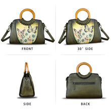 Load image into Gallery viewer, Genuine Leather Tote Bag for Women Hand Painted Shoulder Handbag Handmade Purse Crossbody Work Tote Casual Purse