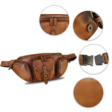Load image into Gallery viewer, Genuine Leather Fanny Pack for Men and Women Real Leather Sling Bag Crossbody Bag Fashion Waist Bag Chest Purse