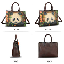 Load image into Gallery viewer, Genuine Leather Handbag for Women Hand Painted Leather Top Handle Bag Handmade Crossbody Purse Work Tote