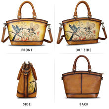 Load image into Gallery viewer, Genuine Leather Handbag Purse for Women Hand Painted Shoulder Handbag Handmade Purse Crossbody Work Tote Casual Bag