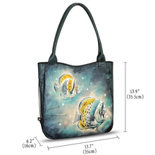 Load image into Gallery viewer, Genuine Leather Shoulder Bag for Women Hand Painted Leather Handbag Handmade Purse Work Tote Bag Casual Purse