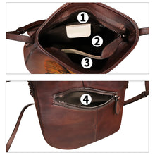 Load image into Gallery viewer, Genuine Leather Crossbody Bag for Women Hand Painted Leather Handmade Crossbody Satchel Purse Handbag
