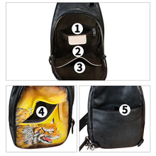 Load image into Gallery viewer, Genuine Leather Sling Bag Hand Painted Crossbody Backpack Retro Handmade Chest Shoulder Daypack Fanny Pack Purse