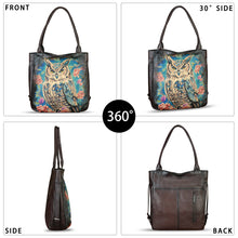 Load image into Gallery viewer, Genuine Leather Shoulder Bag for Women Hand Painted Leather Handbag Handmade Purse Work Tote Bag Casual Purse