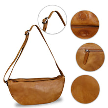 Load image into Gallery viewer, Genuine Leather Sling Bag Crossbody Casual Daypack Vintage Handmade Hiking Chest Shoulder Backpack Motorcycle Bag