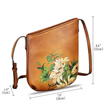 Load image into Gallery viewer, Genuine Leather Crossbody Bag for Women Hand Painted Leather Handmade Crossbody Satchel Purse Handbag
