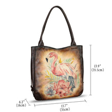 Load image into Gallery viewer, Genuine Leather Shoulder Bag for Women Hand Painted Leather Handbag Handmade Purse Work Tote Bag Casual Purse