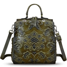 Load image into Gallery viewer, Genuine Leather Satchel for Women Purse Convertible Backpack Embossed Leather Crossbody Handbag Top Handle Bag