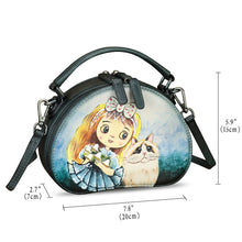 Load image into Gallery viewer, Genuine Leather Crossbody Bag for Women Hand Painted Leather Handmade Small Satchel Handbag Crossbody Purse
