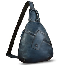 Load image into Gallery viewer, Genuine Leather Sling Bag for Men and Women Classical Real Leather Sling Backpack Purse Crossbody Bag for iPad Pro 11 inch
