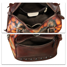 Load image into Gallery viewer, Genuine Leather Satchel for Women Hand Painted Leather Handbag Top Handle Bags Handmade Purse Crossbody Tote Bag