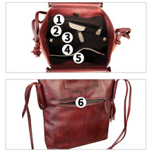 Load image into Gallery viewer, Genuine Leather Handbag for Women Hand Painted Leather Top Handle Bag Handmade Crossbody Purse Work Tote Bag
