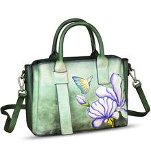Load image into Gallery viewer, Genuine Leather Satchel for Women Hand Painted Leather Handbag Top Handle Bags Handmade Purse Crossbody Bag