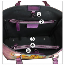 Load image into Gallery viewer, Genuine Leather Handbag for Women Hand Painted Leather Top Handle Satchel Handmade Crossbody Purse Tote Bag