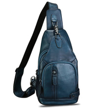 Load image into Gallery viewer, Genuine Leather Sling Bag Vintage Crossbody Shoulder Bag Handmade Casual Backpack Fanny Purse Chest Bag