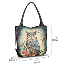 Load image into Gallery viewer, Genuine Leather Shoulder Bag for Women Hand Painted Leather Handbag Handmade Purse Work Tote Bag Casual Purse