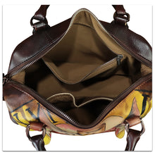 Load image into Gallery viewer, Genuine Leather Satchel for Women Hand Painted Handbag Top Handle Bags Handmade Purse Crossbody Tote Bag