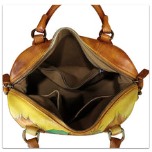 Load image into Gallery viewer, Genuine Leather Satchel for Women Hand Painted Handbag Top Handle Bags Handmade Purse Crossbody Tote Bag