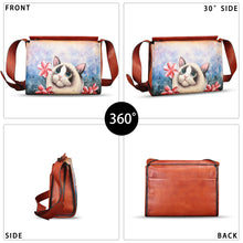 Load image into Gallery viewer, Genuine Leather Crossbody Bag for Women Hand Painted Leather Handmade Crossbody Satchel Handbag Hand Drawn Purse