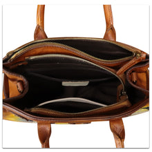Load image into Gallery viewer, Genuine Leather Satchel for Women Hand Painted Leather Handbag Top Handle Bags Handmade Crossbody Purse Work Tote