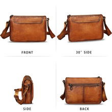 Load image into Gallery viewer, IVTG Genuine Leather Messenger Bag for Men Crossbody Shoulder Bag Casual Sling Daypack Business Daily Sling Purse Satchel