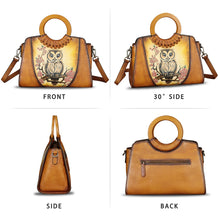 Load image into Gallery viewer, Genuine Leather Tote Bag for Women Hand Painted Shoulder Handbag Handmade Purse Crossbody Work Tote Casual Purse