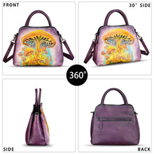 Load image into Gallery viewer, Genuine Leather Handbag for Women Hand Painted Leather Top Handle Satchel Handmade Crossbody Purse