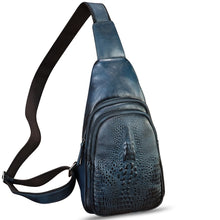 Load image into Gallery viewer, Genuine Leather Silng Bag for Women and Men Real Leather Sling Backpack Chest Purse Shoulder Crossbody Bag