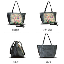 Load image into Gallery viewer, Genuine Leather Shoulder Bag for Women Hand Painted Handbag Handmade Crossbody Work Tote Casual Daypack Purse