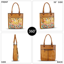 Load image into Gallery viewer, Genuine Leather Shoulder Bag for Women Hand Painted Leather Handbag Handmade Work Tote Bag Casual Hand Purse