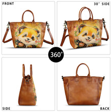 Load image into Gallery viewer, Hand painted Genuine Leather Purse and Handbag for Women Tote Bag Shoulder Bag