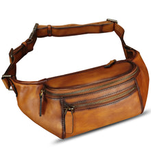 Load image into Gallery viewer, Genuine Leather Fanny Pack for Women and Men Vintage Real Leather Waist Bag Hip Bum Crossbody Sling Bag