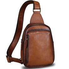 Load image into Gallery viewer, Genuine Leather Small Sling Bag for Women and Men Crossbody Bag Chest Bag Sling Backpack Purses for Hiking Sports Travel