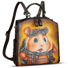 Load image into Gallery viewer, Genuine Leather Satchel for Women Hand Painted Purse Crossbody Handbag Top Handle Bags Handmade Convertible Backpack