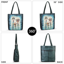 Load image into Gallery viewer, Genuine Leather Shoulder Bag for Women Hand Painted Leather Handbag Handmade Work Tote Bag Casual Shoulder Purse