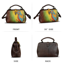 Load image into Gallery viewer, Genuine Leather Handbag Satchel for Women Hand Painted Leather Handmade Pouch Casual Shoulder Purse Bag