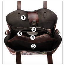 Load image into Gallery viewer, Genuine Leather Handbag Satchel for Women Hand Painted Leather Handmade Work Tote Bag Casual Shoulder Purse