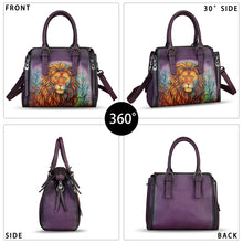 Load image into Gallery viewer, Genuine Leather Handbag for Women Hand Painted Leather Top Handle Purse Handmade Crossbody Satchel Tote Bag