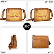Load image into Gallery viewer, Genuine Leather Crossbody Bag for Women Hand Painted Leather Handmade Crossbody Satchel Handbag Hand Drawn Purse