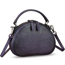 Load image into Gallery viewer, Genuine Leather Crossbody Bag for Women Retro Leather Handmade Small Round Satchel Handbag Circle Purse