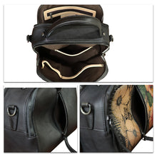 Load image into Gallery viewer, Genuine Leather Satchel for Women Hand Painted Leather Top Handle Handbag Handmade Crossbody Satchel Purse Tote Bag