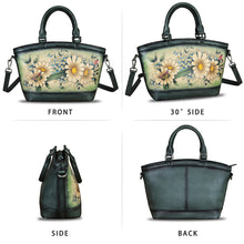 Load image into Gallery viewer, Genuine Leather Handbag Purse for Women Hand Painted Shoulder Handbag Handmade Purse Crossbody Work Tote Casual Bag