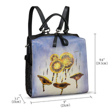 Load image into Gallery viewer, Genuine Leather Satchel for Women Hand Painted Purse Crossbody Handbag Top Handle Bags Handmade Convertible Backpack
