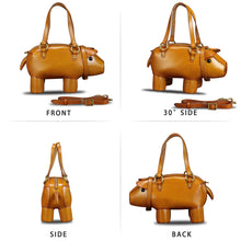 Load image into Gallery viewer, Genuine Leather Purse and Handbag for Women Pig Shape Crossbody Shoulder Bag