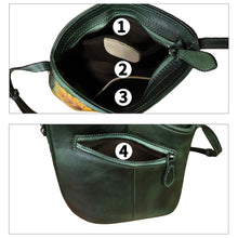 Load image into Gallery viewer, Genuine Leather Crossbody Bag for Women Hand Painted Leather Handmade Crossbody Satchel Purse Handbag