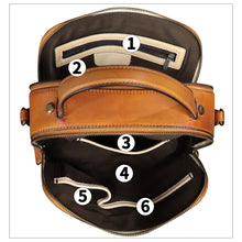 Load image into Gallery viewer, Genuine Leather Satchel for Women Hand Painted Leather Top Handle Handbag Handmade Crossbody Satchel Purse Tote Bag