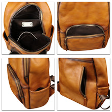 Load image into Gallery viewer, Genuine Leather Fashion Backpack for Women Vintage Satchel Soft Real Leather Knapsack Purse Rucksack Daypack Ba