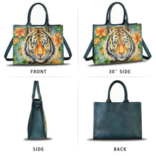 Load image into Gallery viewer, Genuine Leather Handbag for Women Hand Painted Leather Top Handle Bag Handmade Crossbody Purse Work Tote