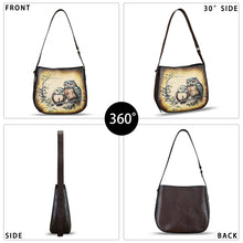 Load image into Gallery viewer, Genuine Leather Shoulder Bag for Women Hand Painted Handbag Handmade Purse Crossbody Sling Purse Casual Daypack