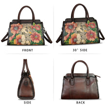 Load image into Gallery viewer, Genuine Leather Satchel for Women Hand Painted Handbag Purse Top Handle Bags Handmade Purse Crossbody Tote Bag